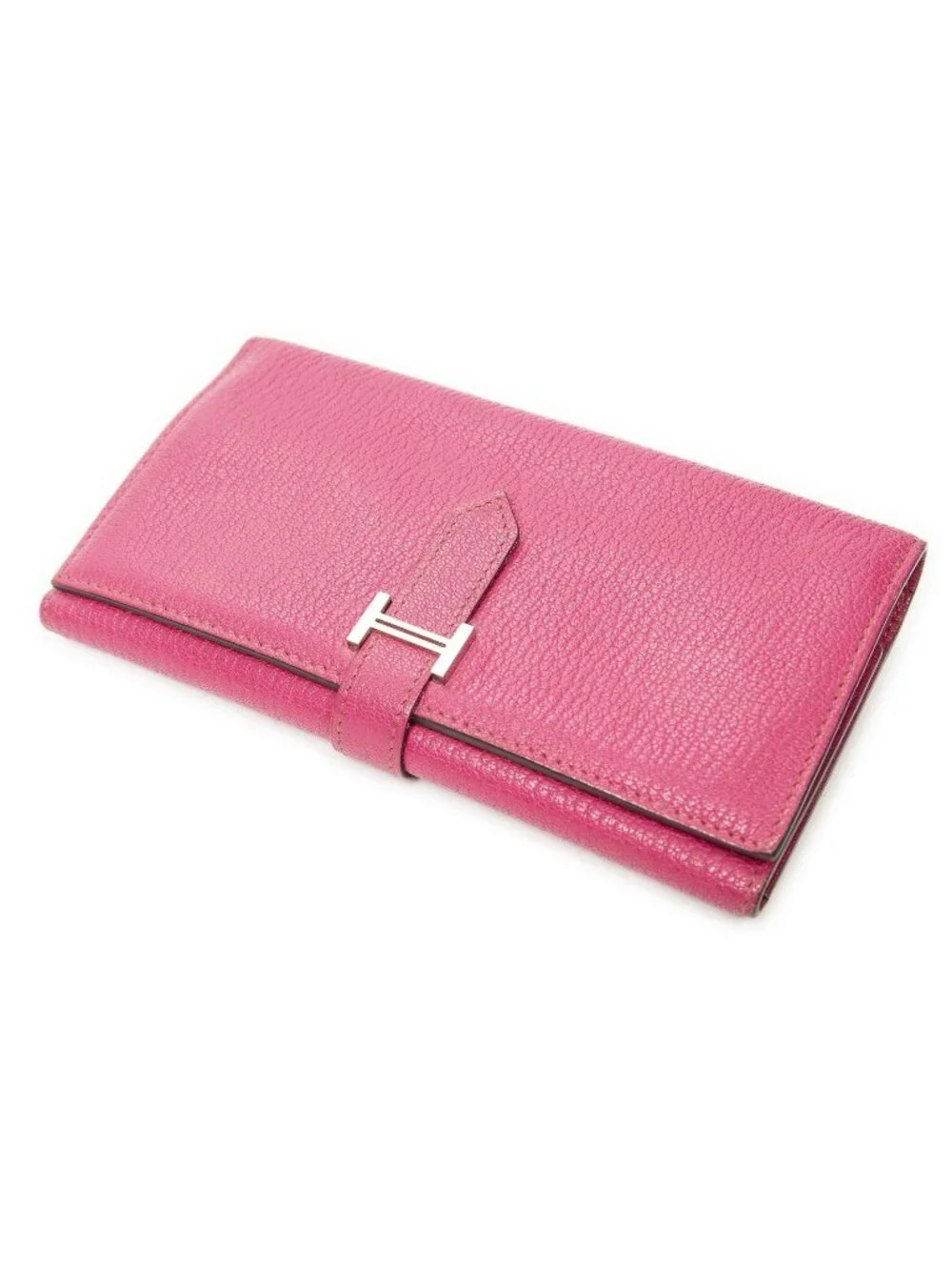 Hermes Bearn Wallet Rose Shocking Chèvre Leather